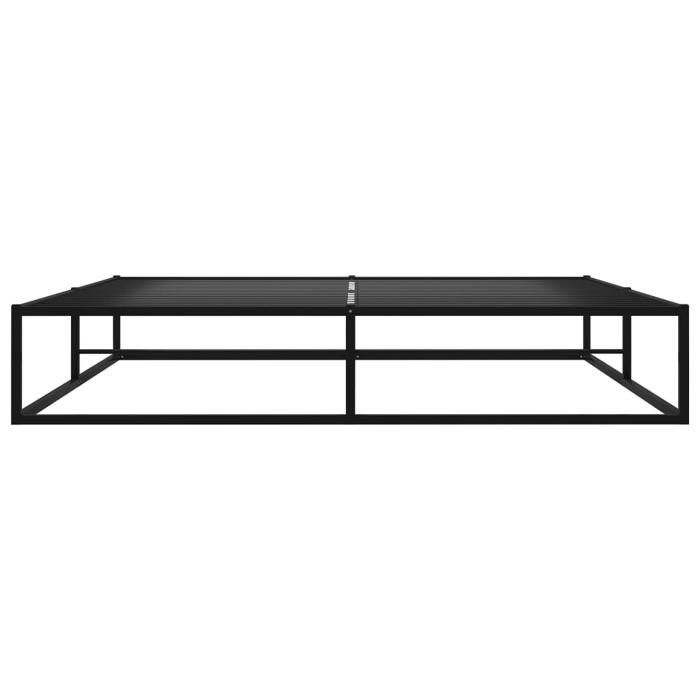 Cama de metal negra de 200 x 200 cm - Carga máxima 150 kg - Estructura de cama - Colchón no incluido - Metal negro 200x200 cm 005_918951
