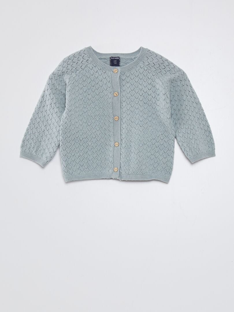 Gebreid vest met patroon - BLAUW