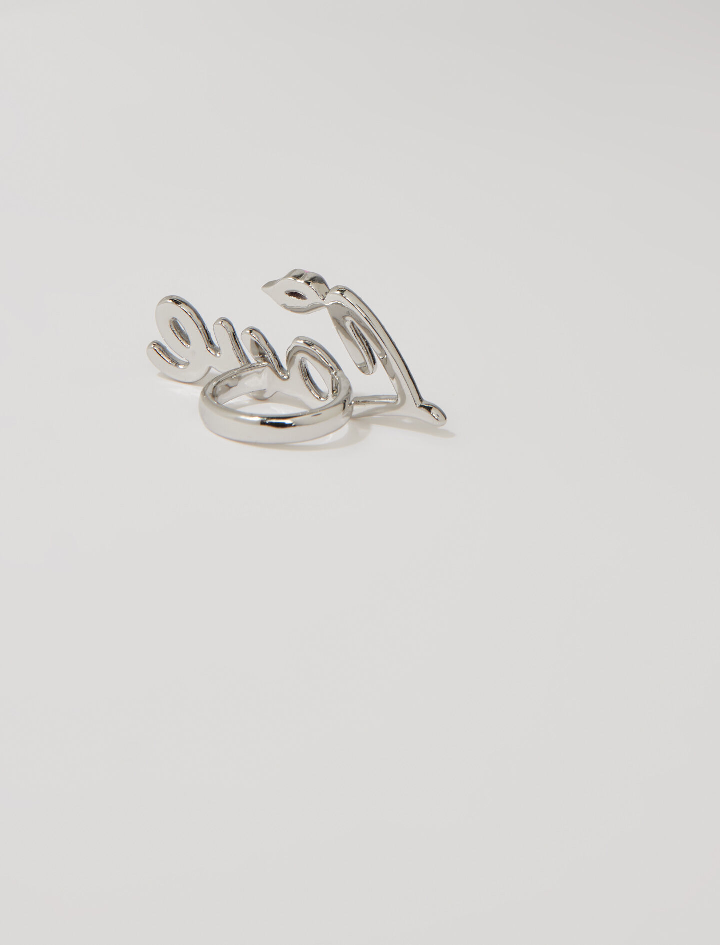 Liefdesring met strass-steentjes - Zilver
