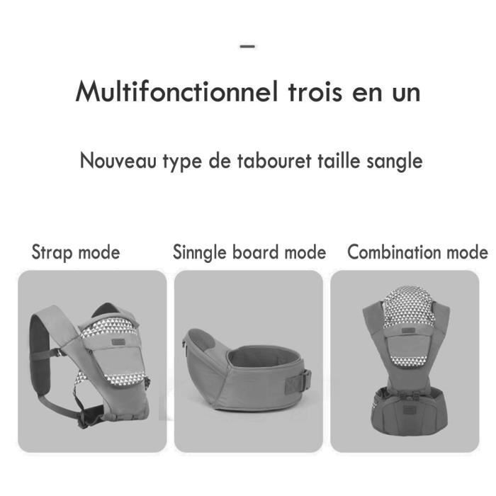 Front Premium Hipseat Baby Carrier, Multifunctional, Ergonomic, 100% Cotton, Rotating Butterfly Buckle, 6 Positions