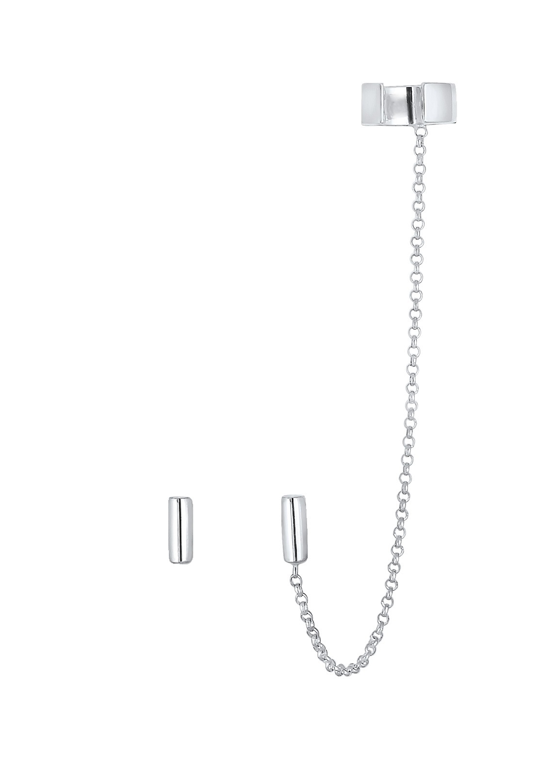 Elli Femmes Earcuff Pince Asymétrique Minimaliste Géo en Argent Sterling 925