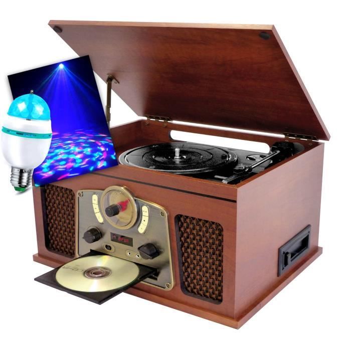 HiFi-System - INOVALLEY - RETRO10E-BTH-N - Bluetooth - Codierungsfunktion - Schallplatte, CD, Kassette