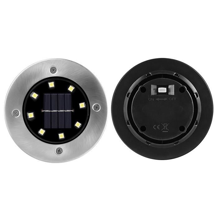 Timesquare: luz solar exterior impermeable de 8 LED para jardín y caminos subterráneos.