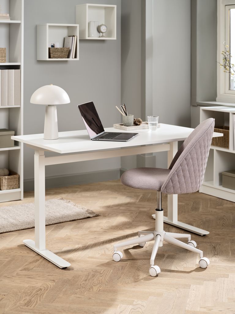 LUNDTOFT Pakeliamas ir nuleidžiamas stalas su dujiniu keltuvu LUNDTOFT 70x130 balta