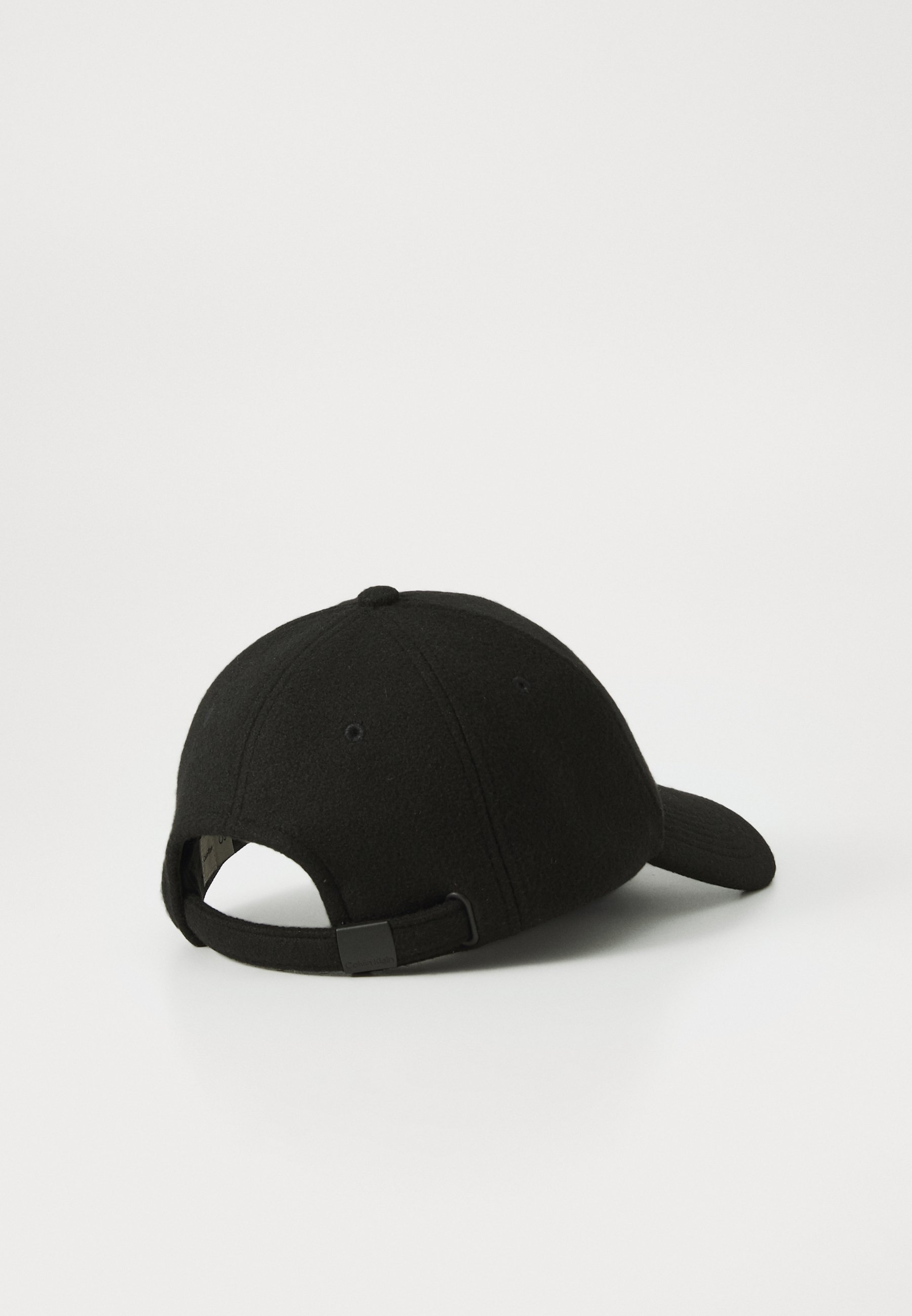 CALVIN KLEIN FELT PLAQUE CAP UNISEX - Kšiltovka - black