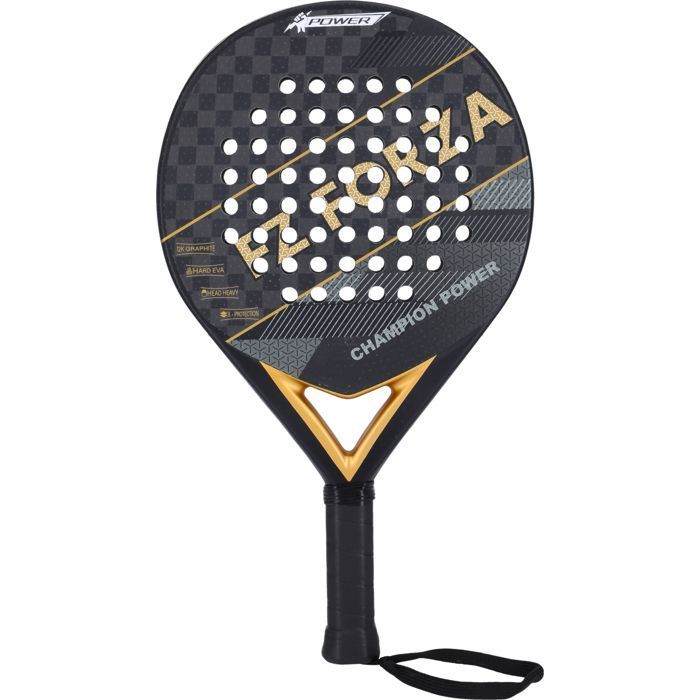 Padel racket - FZ FORZA - Champion Power - 18K Graphite 100% woven - Matte surface - Hard EVA foam - Diamond shape - Black