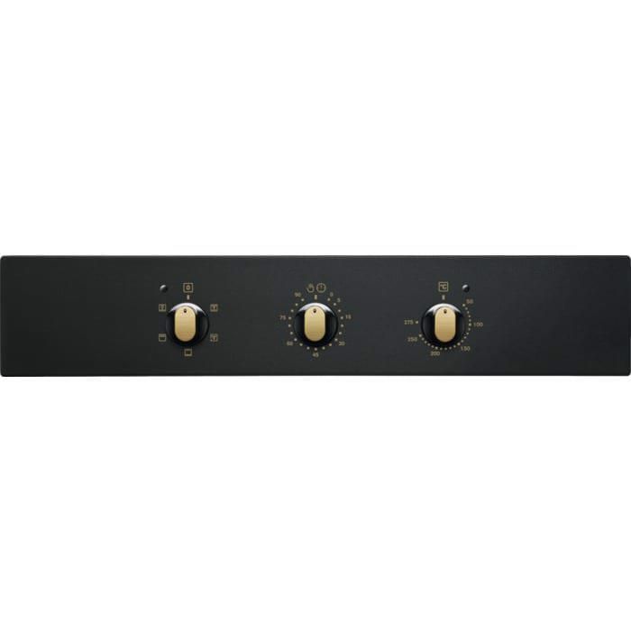 Horno empotrable Electrolux, Serie 300, Clase energética A, 68 L, Convección, AquaClean, Negro mate, Estilo retro, FR53G