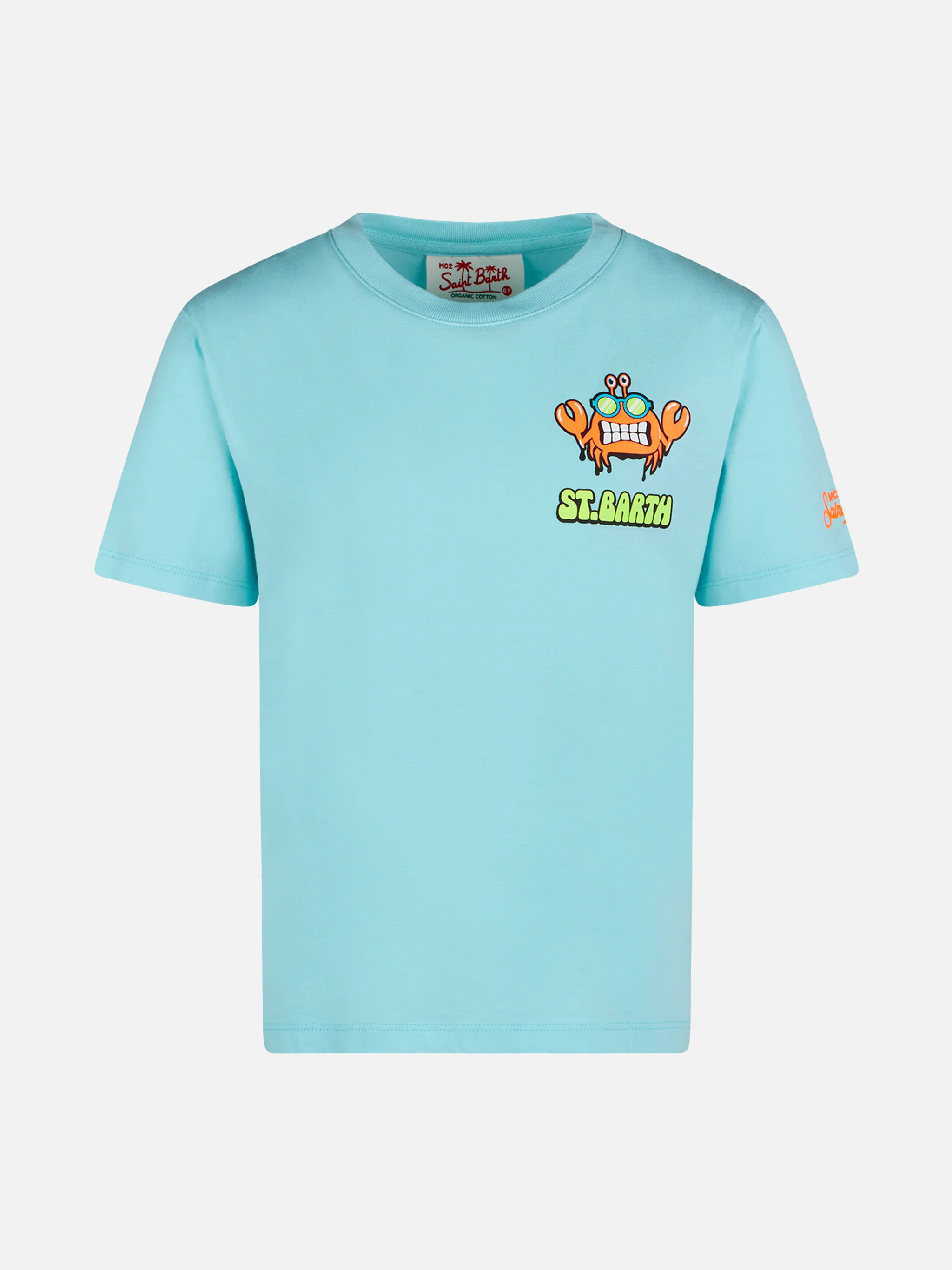 Watergroen katoenen baby T-shirt met St. Patrick's Day-print. Barth addicted