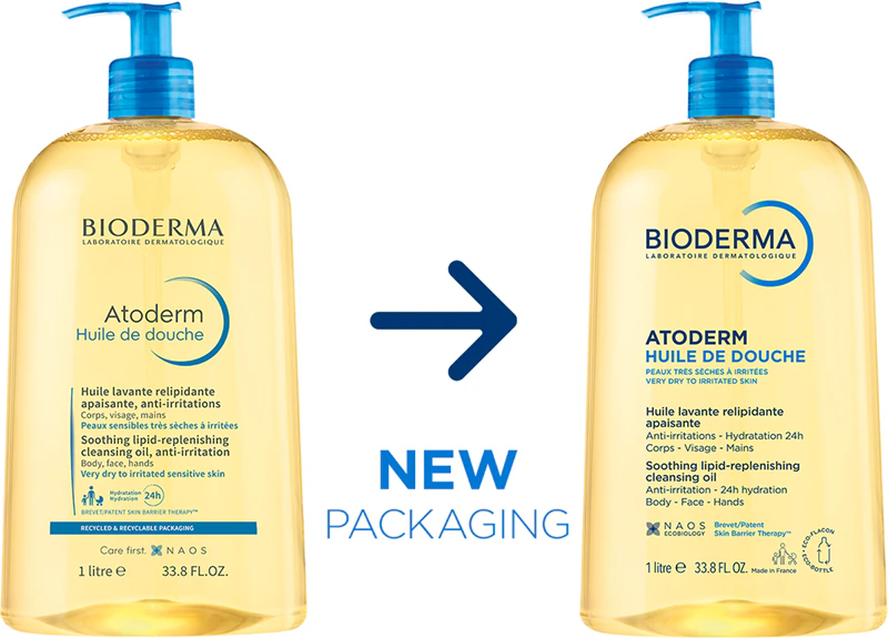 Óleo de Banho Bioderma Atoderm, um óleo de banho intensamente nutritivo e suavizante para pele seca e irritada.
