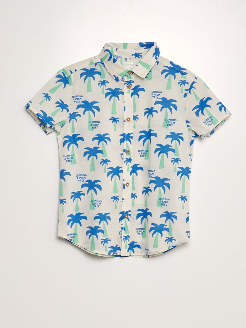 Camisa de manga corta estampada - BLANCA