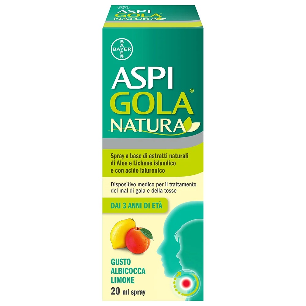 ASPIRINE Spray Aspi Gola Natura Abricot-Citron 20 ml Mal de gorge et toux
