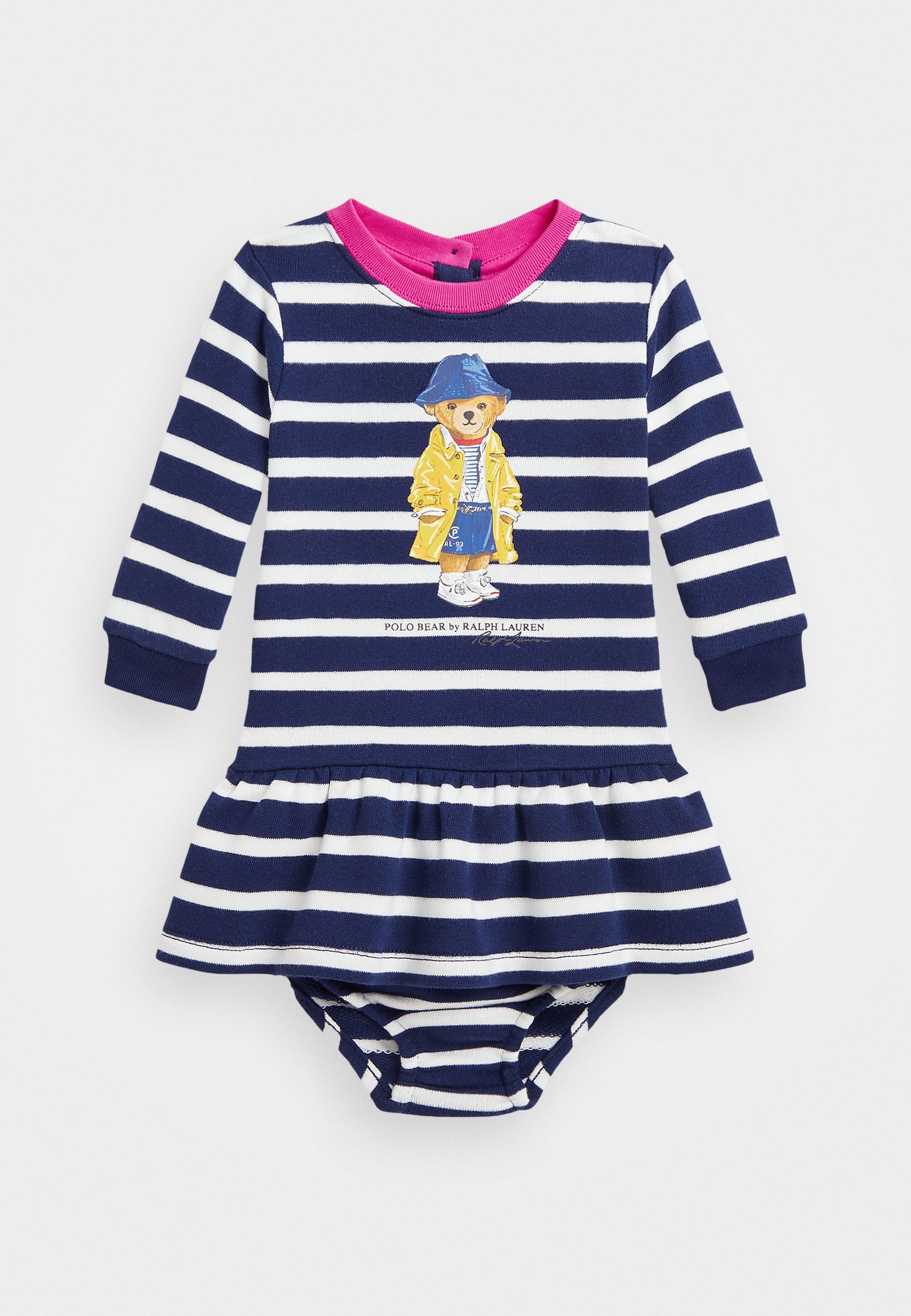 Polo Ralph Lauren BABY BEAR DAY DRESS - Dagjurk - Newport Navy/Paper White gestreept