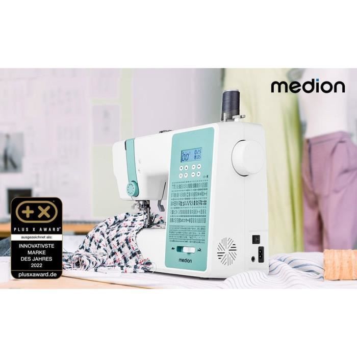 Machine à Coudre Numérique - MEDION - SD 36 - 38W - 270 Points - 700 tr/min - LED - Turquoise