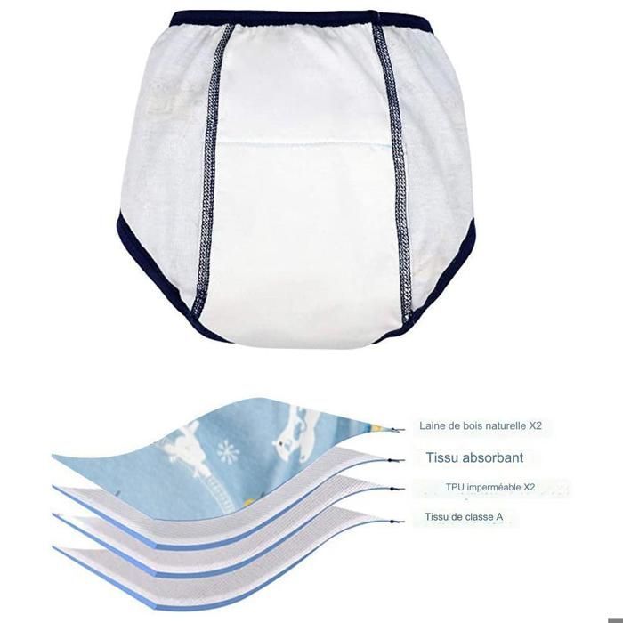 Paquete de 6 calzoncillos de entrenamiento acolchados de algodón para bebés, niñas y niños.