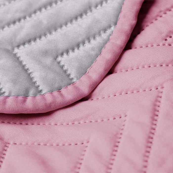 Colcha Softa de poliéster - Rosa y gris - 170 x 210 cm 170x210 cm#Softa Rosa Gris MANTA DE CAMA