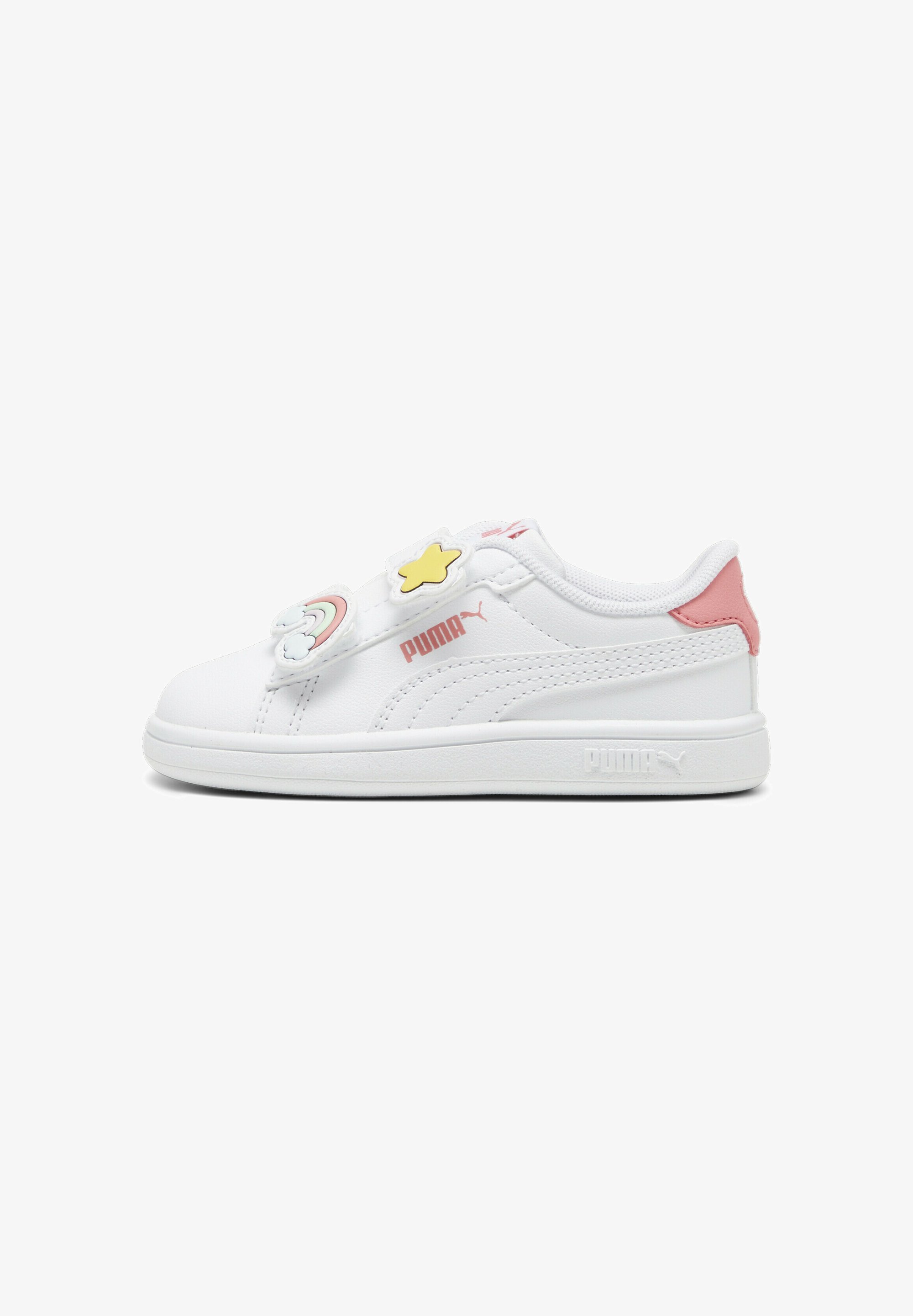Puma SMASH - Babyschoenen - wit-passievrucht