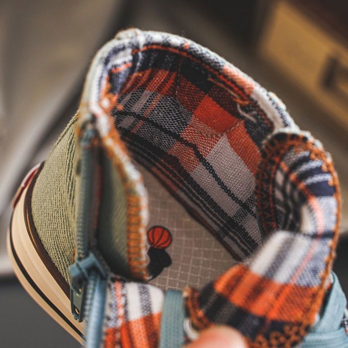 Baskets Haute en Toile Enfant Chaussures Léger en Denim Respirante Antidérapant Pour Garcon et Fille - Bleu Clair