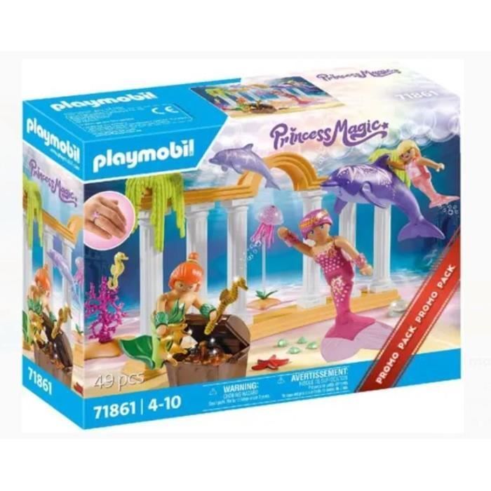 Playmobil 71861 Zeemeerminschat met dolfijnen, Prinses Magie actieverpakking, 49 onderdelen, Leeftijd 4+