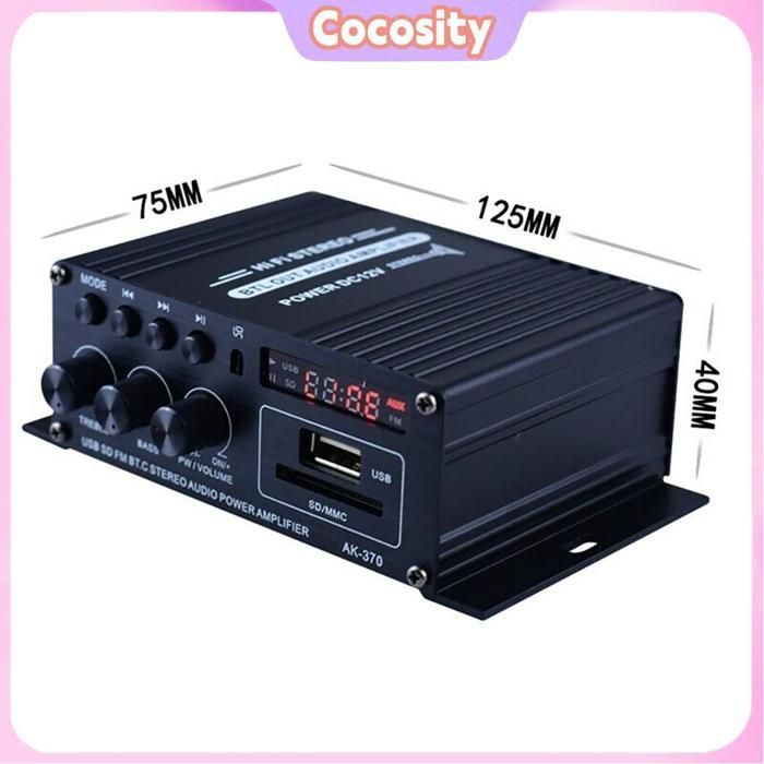 Cocosity 400W 2x200W Auto/Home Stereo HiFi Audioversterker/Subwoofer/Videosysteem - Zwart