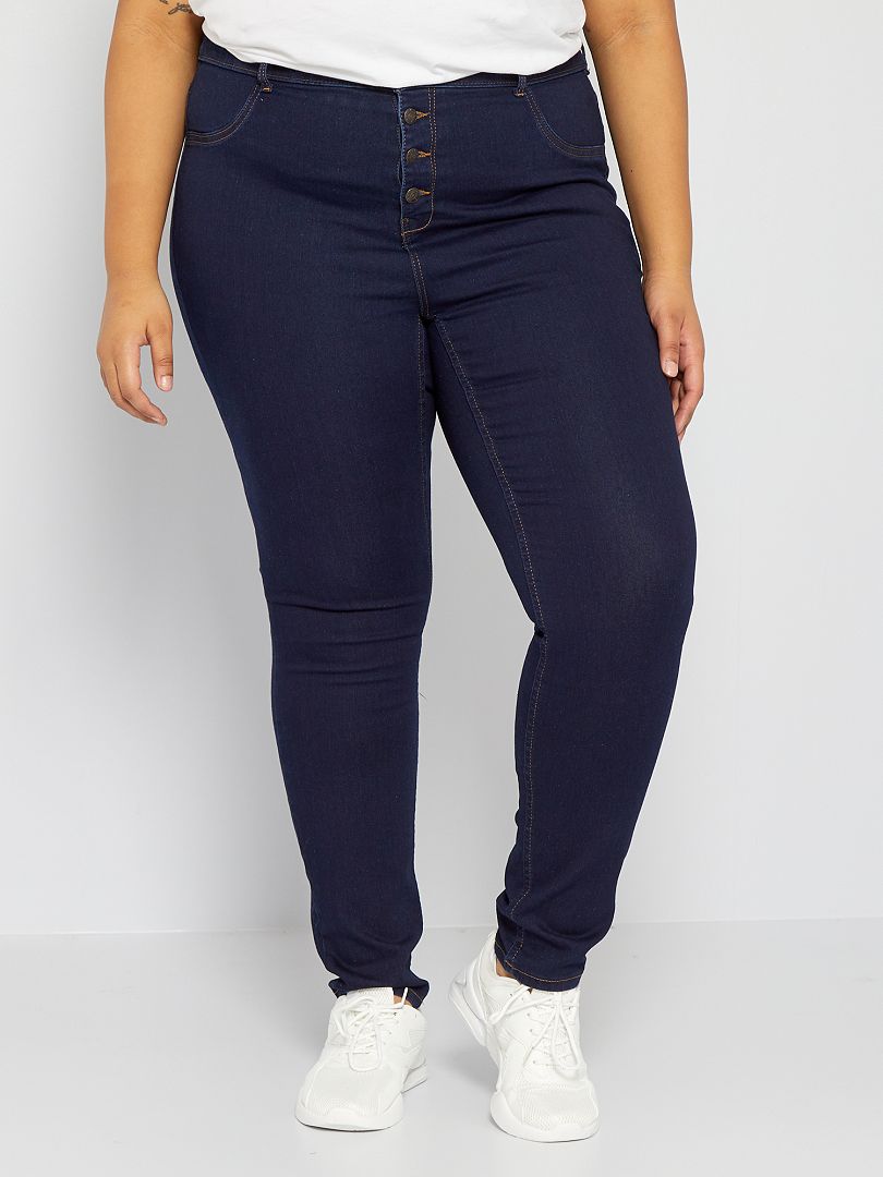 Pantalones vaqueros ajustados de talle alto ecológicos - azul