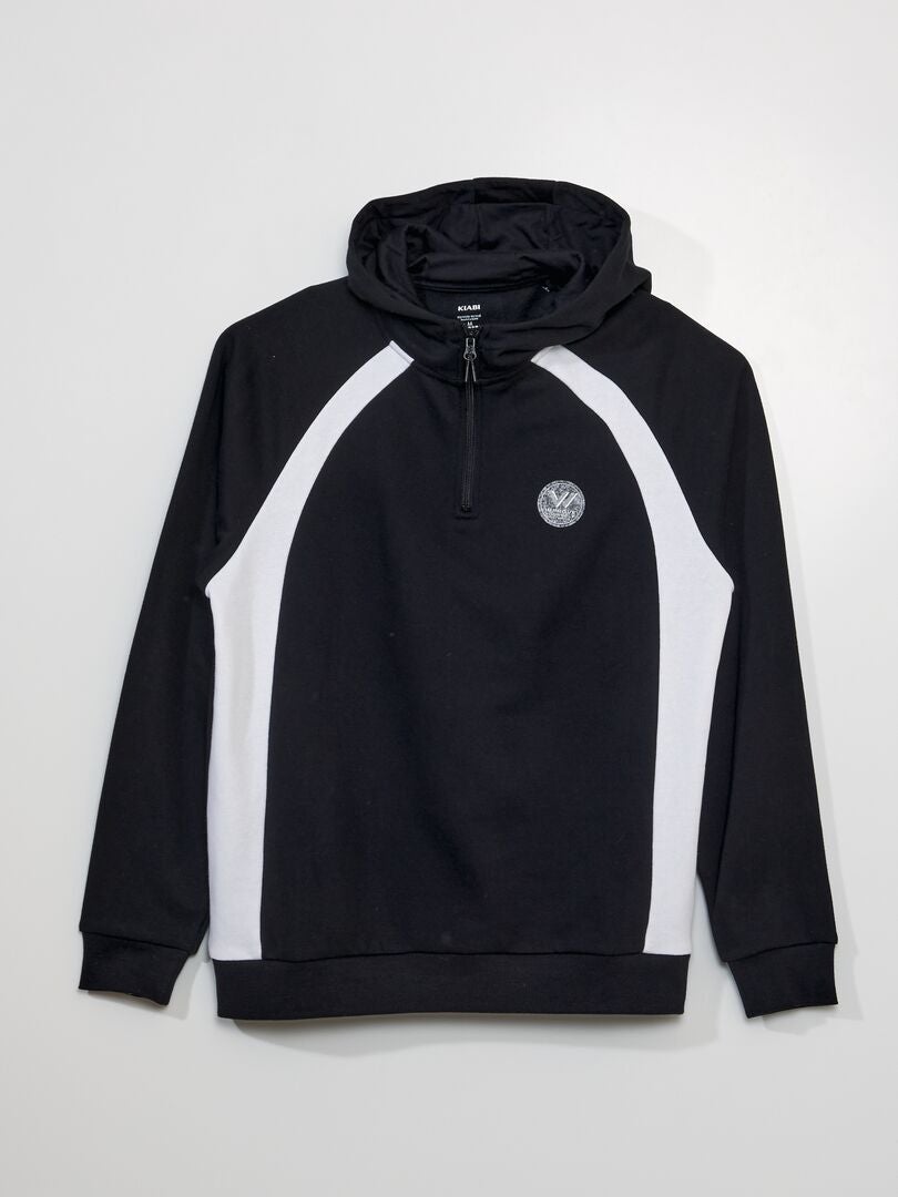 Fleece hoodie - ZWART