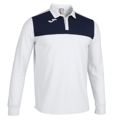 Polo cu mânecă lungă Joma Winner II bleumarin alb