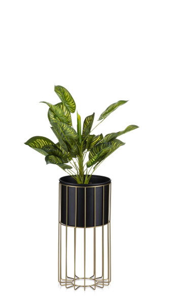 Kwietnik nowoczesny 42 cm złoto czarnym LOFT