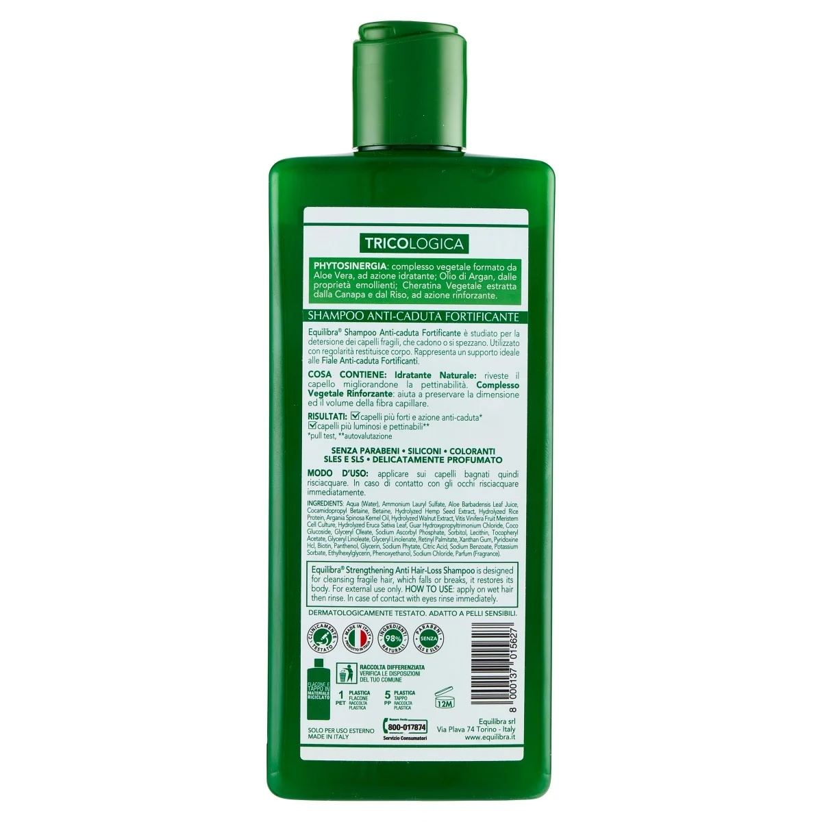 Equilibra Trichologica Versterkende Shampoo tegen Haaruitval 300 ml Voor Broos Haar