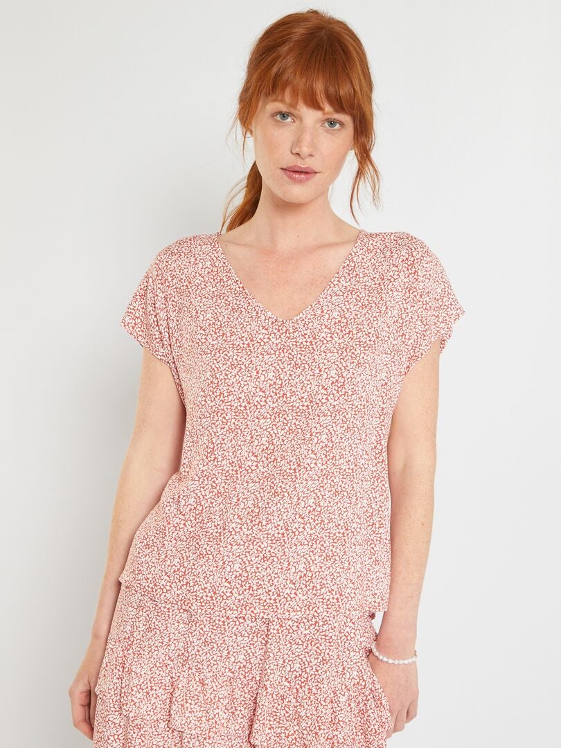 JDY Bloemenblouse - ORANJE