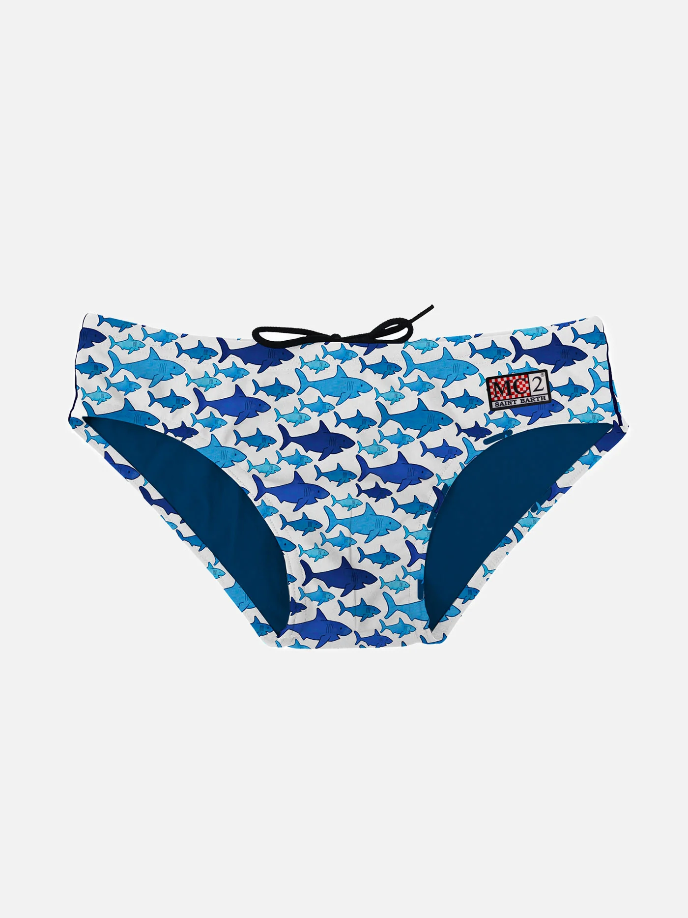 Slip de bain garçon à imprimé requins multicolores
