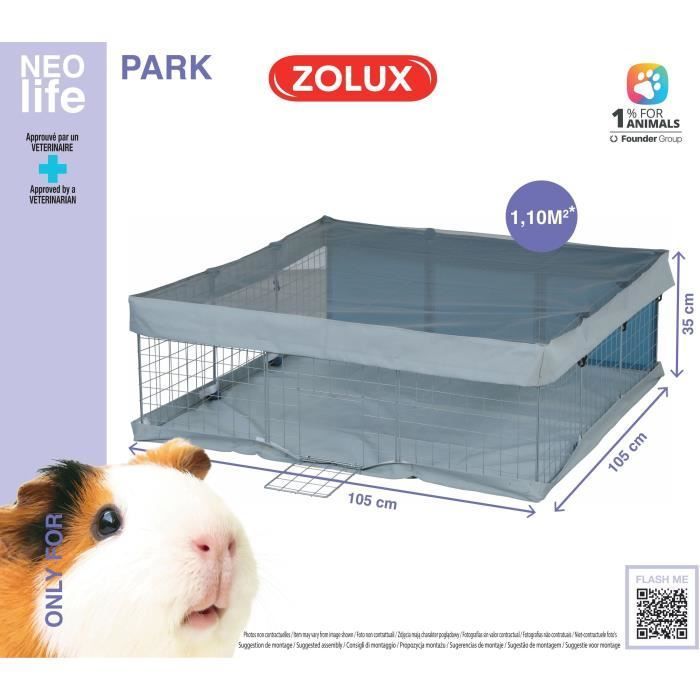 Modulaire omheining - ZOLUX - Neo park - Klein dierenpark - Cavia - 105x105x35 - 1,10 m²