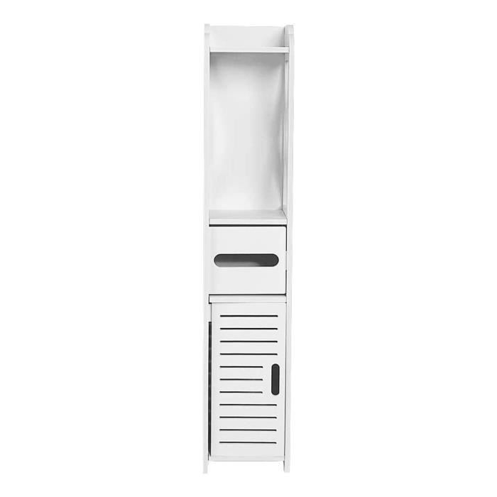 KEDIA. Meuble Colonne de Salle de Bain Armoire Haute pour Salle de Bain, Salon, Cuisine - Blanc 20*15*80cm
