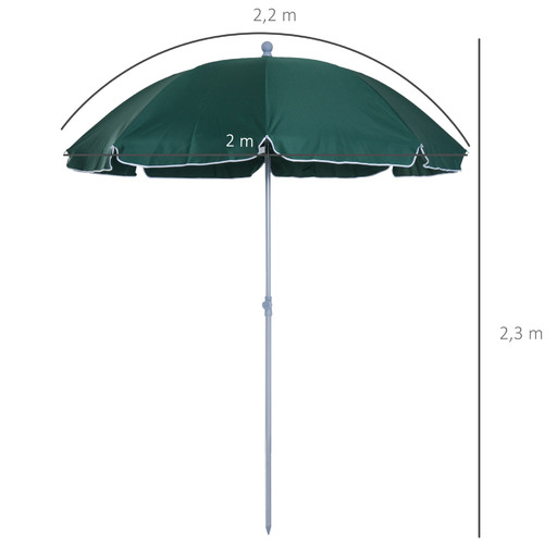  Outsunny strandparasoll 84d-039gn
