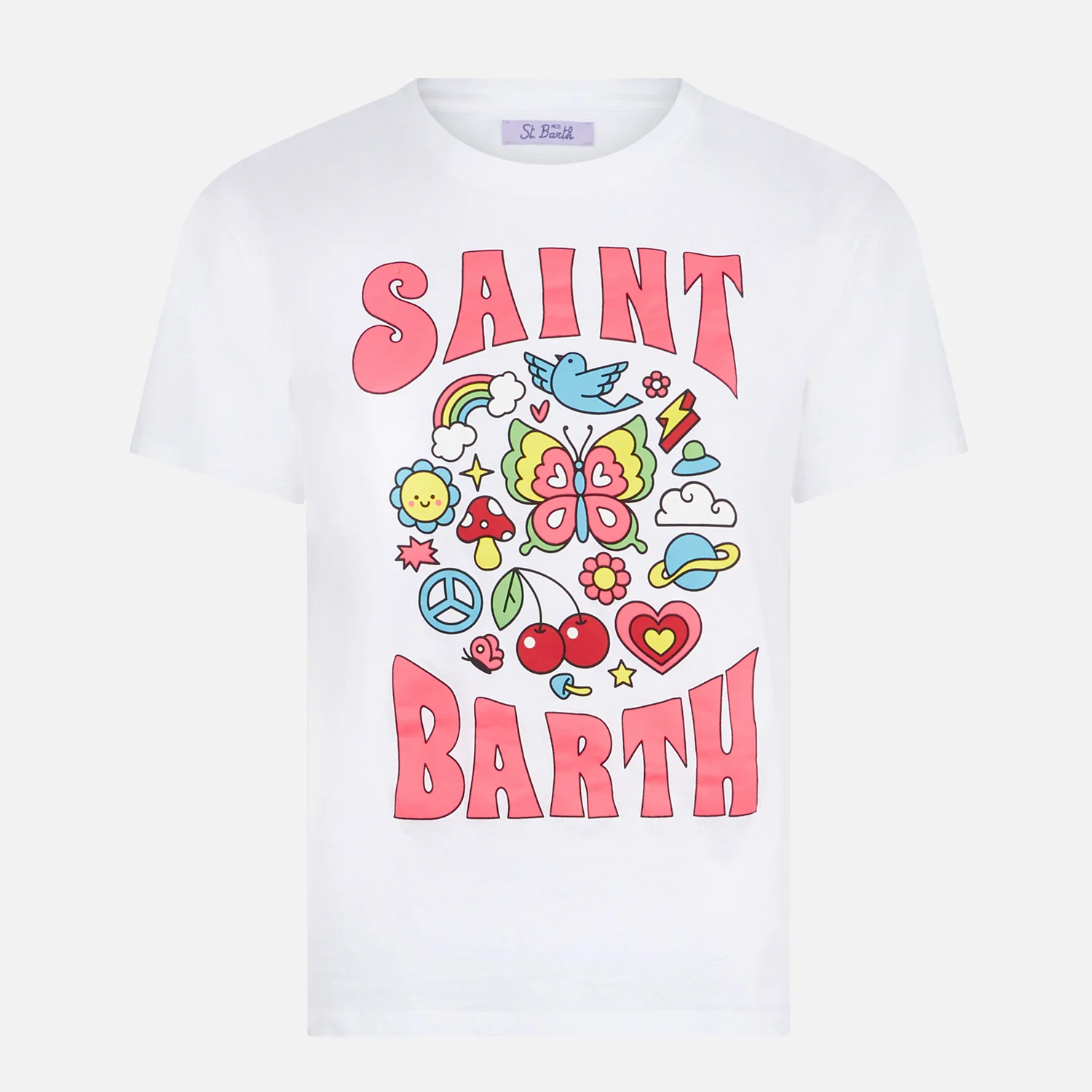 Dames katoenen T-shirt met Saint Barth-print