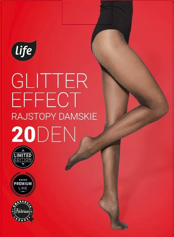 Life Rajstopy damskie z lurexem rozm. 4 nero/silver