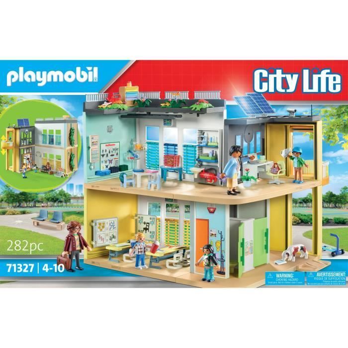 PLAYMOBIL 71327 Scuola arredata, Vita in città, La scuola, 282 pezzi, Unisex, Per bambini dai 4 anni in su
