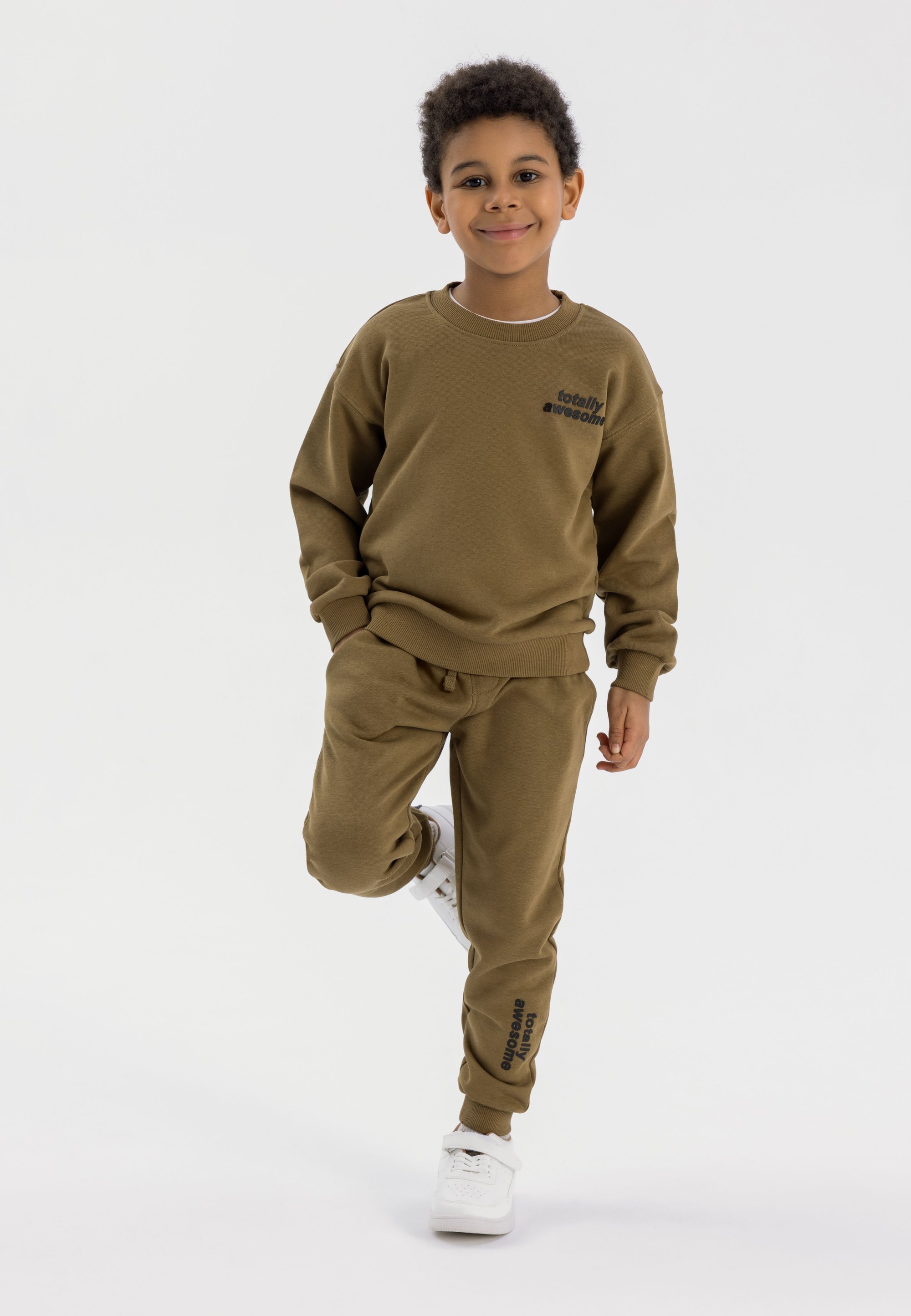 MINOTI CREW NECK AND JOGGER SET - Tepláková súprava - okrová
