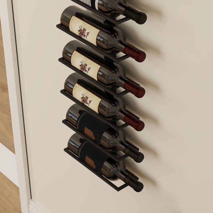 Botellero de pared (10 botellas) - Estante de almacenamiento de acero - Ideal para almacenar vino en cocinas y