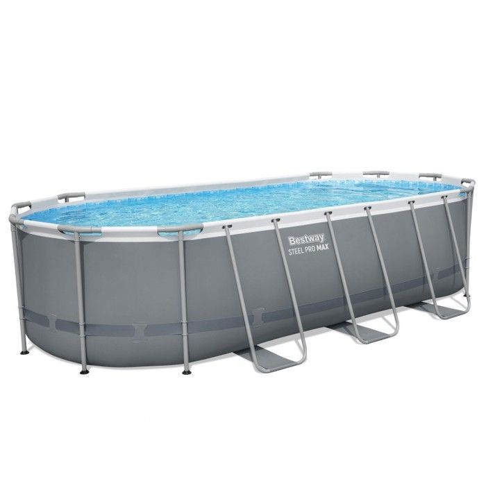 Piscina ovalada tubular elevada Bestway Steel Pro Max de BESTWAY, 549 x 274 x 122 cm, color gris (accesorios no incluidos).