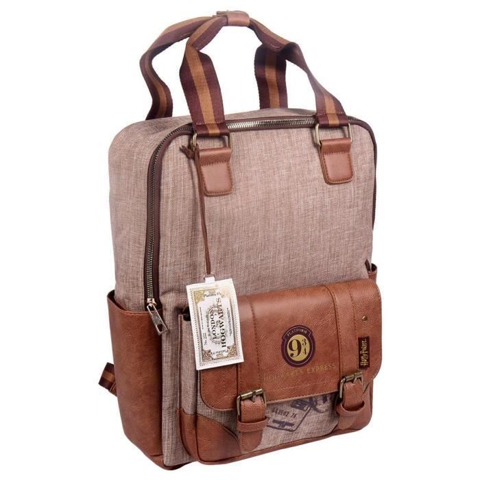 Rugzak - Harry Potter - Zweinstein Express - Bruin - Polyester in denimstijl - Unisex