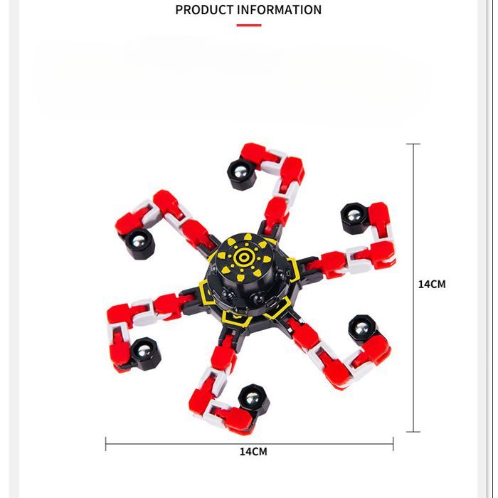 Luminous, bright and soothing luminescent red mechanical finger spinning top.