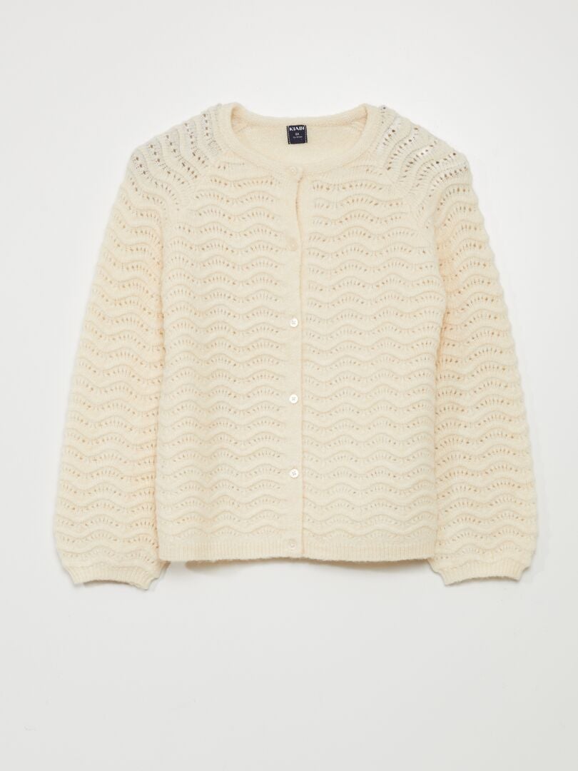 Opengebreid vest - WIT
