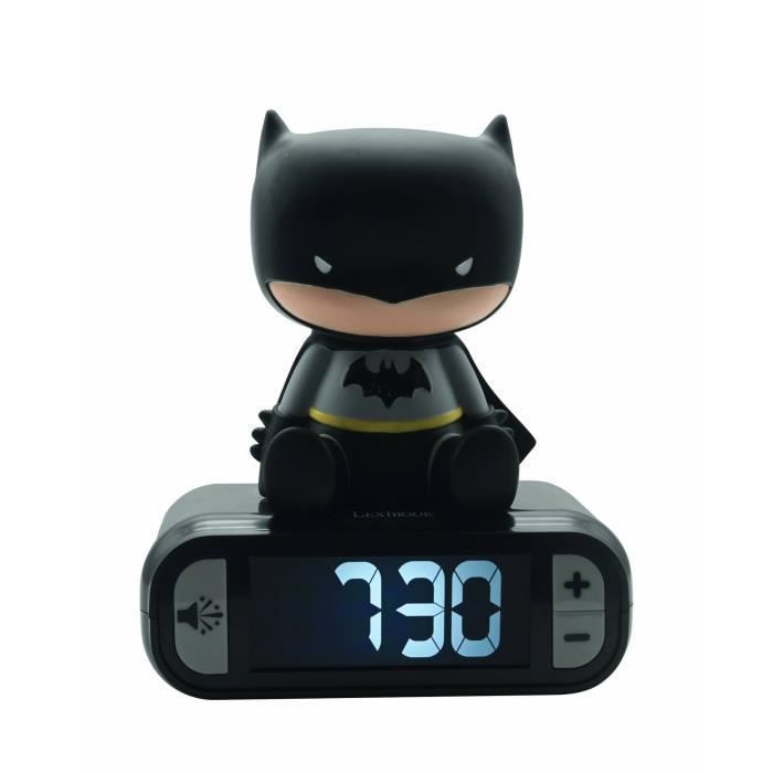 LEXIBOOK Digital Alarm Clock Night Light - Batman - 3D Light and Sound - Black - Child