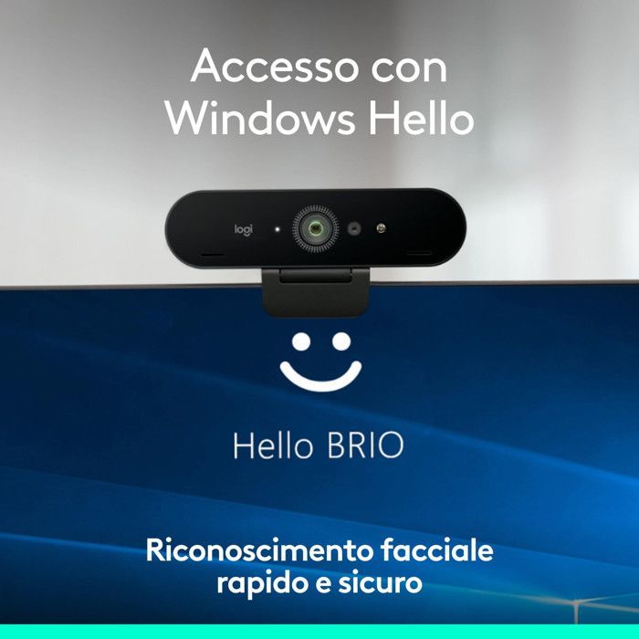 4K Webcam - LOGITECH - BRIO 4K - 13 MP - USB-C - Autofocus