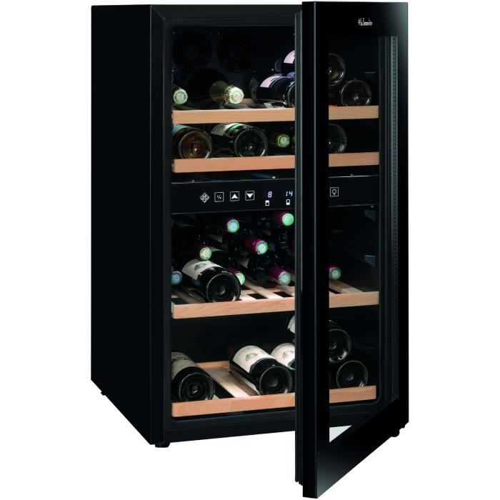 Cave à vin de service - LA SOMMELIERE - SLS45DZ - 45 bouteilles - Porte vitrée - Classe G - 49,5 x 58 x 84 cm - Noir
