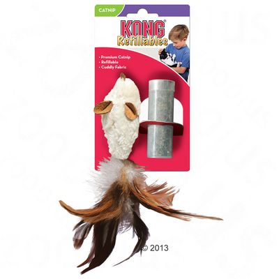 Souris KONG à plumes avec herbe à chat