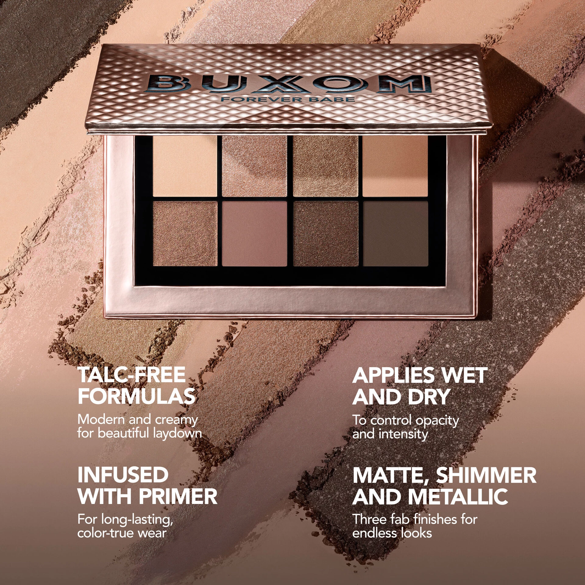 Paletă de farduri de pleoape Forever Babe Iconic Nudes - Buxom