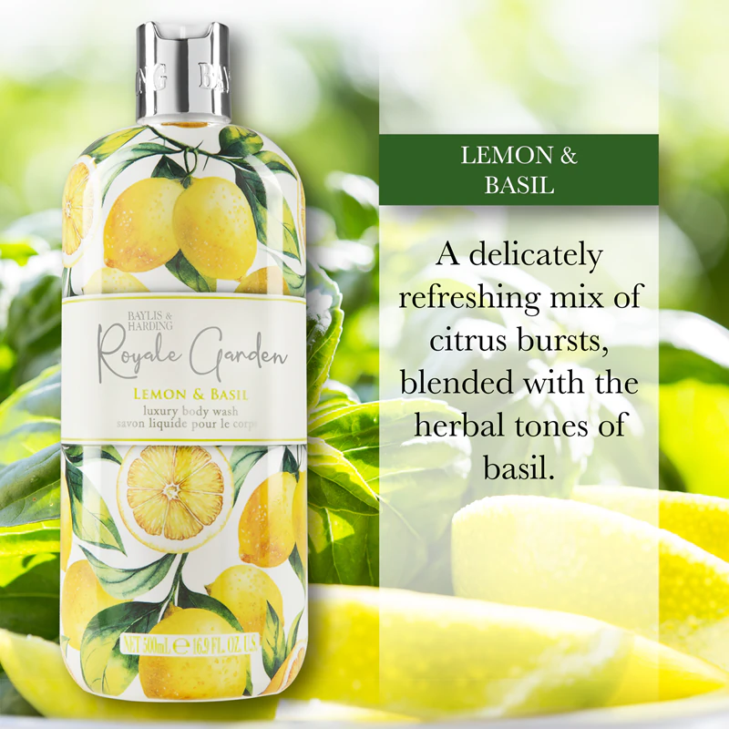 Sabonete líquido para mãos Baylis & Harding Royale Garden Limão e Manjericão