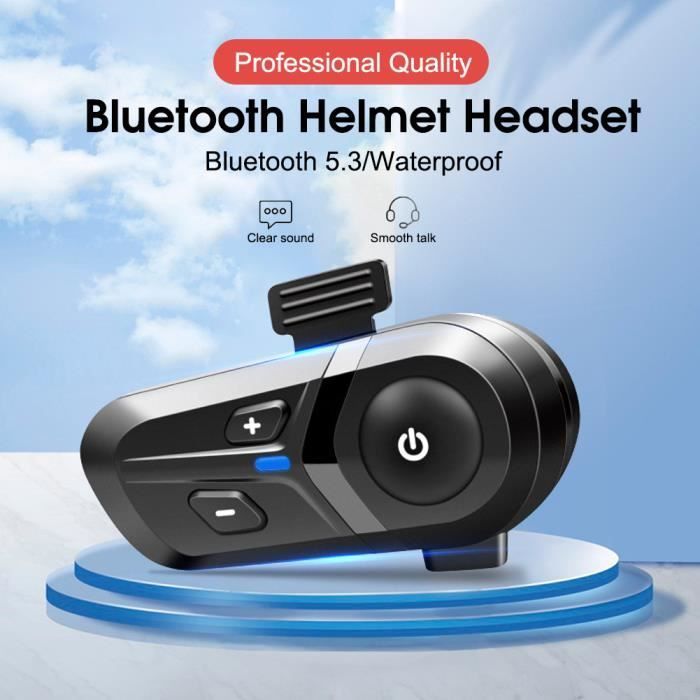 Intercom moto - MIOLOE - Bluetooth 5.3 - Autonomie 120H - Étanchéité IPX67 - Universel