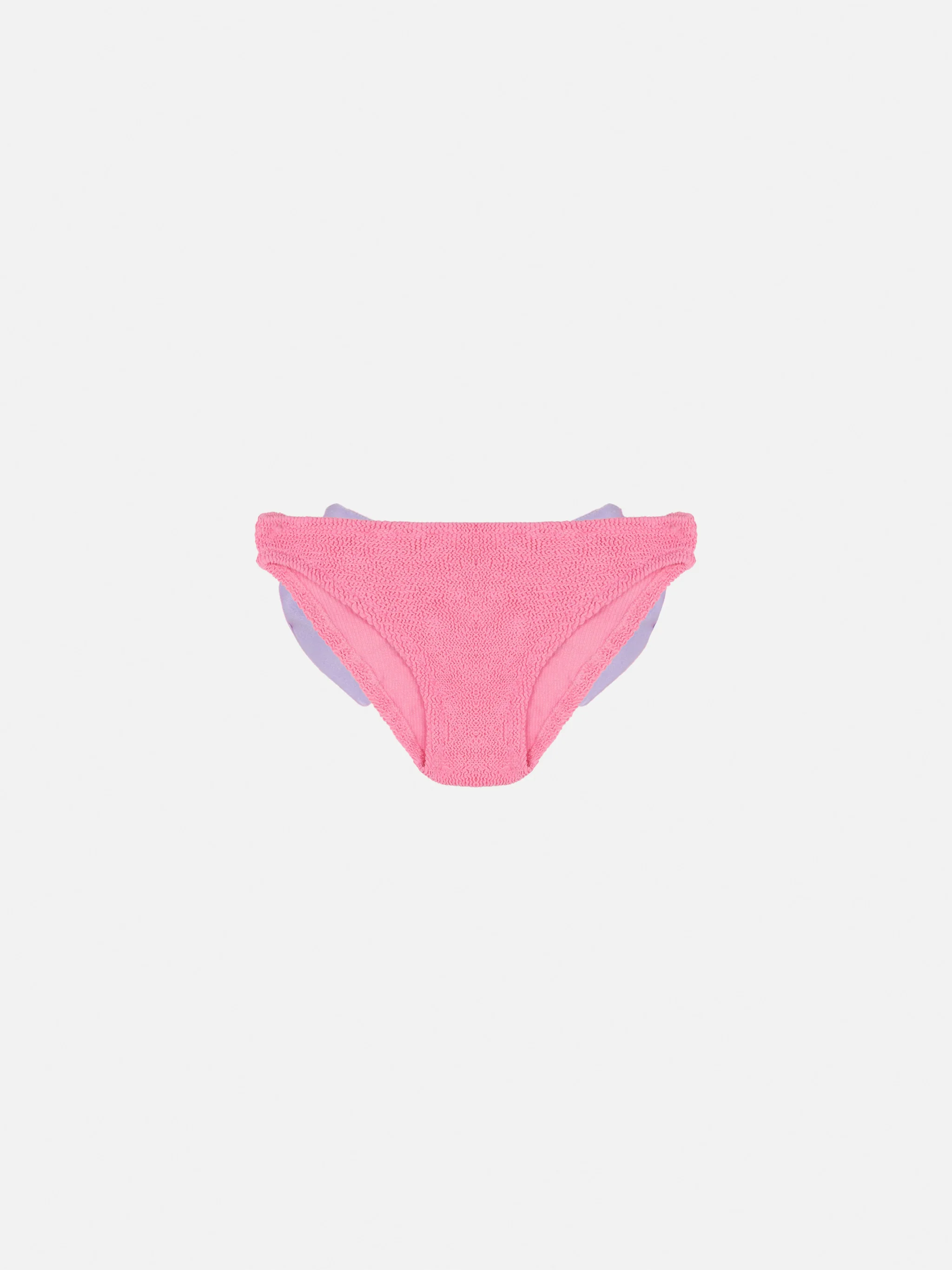 Slip da mare Madame in crinkle rosa con fiocco